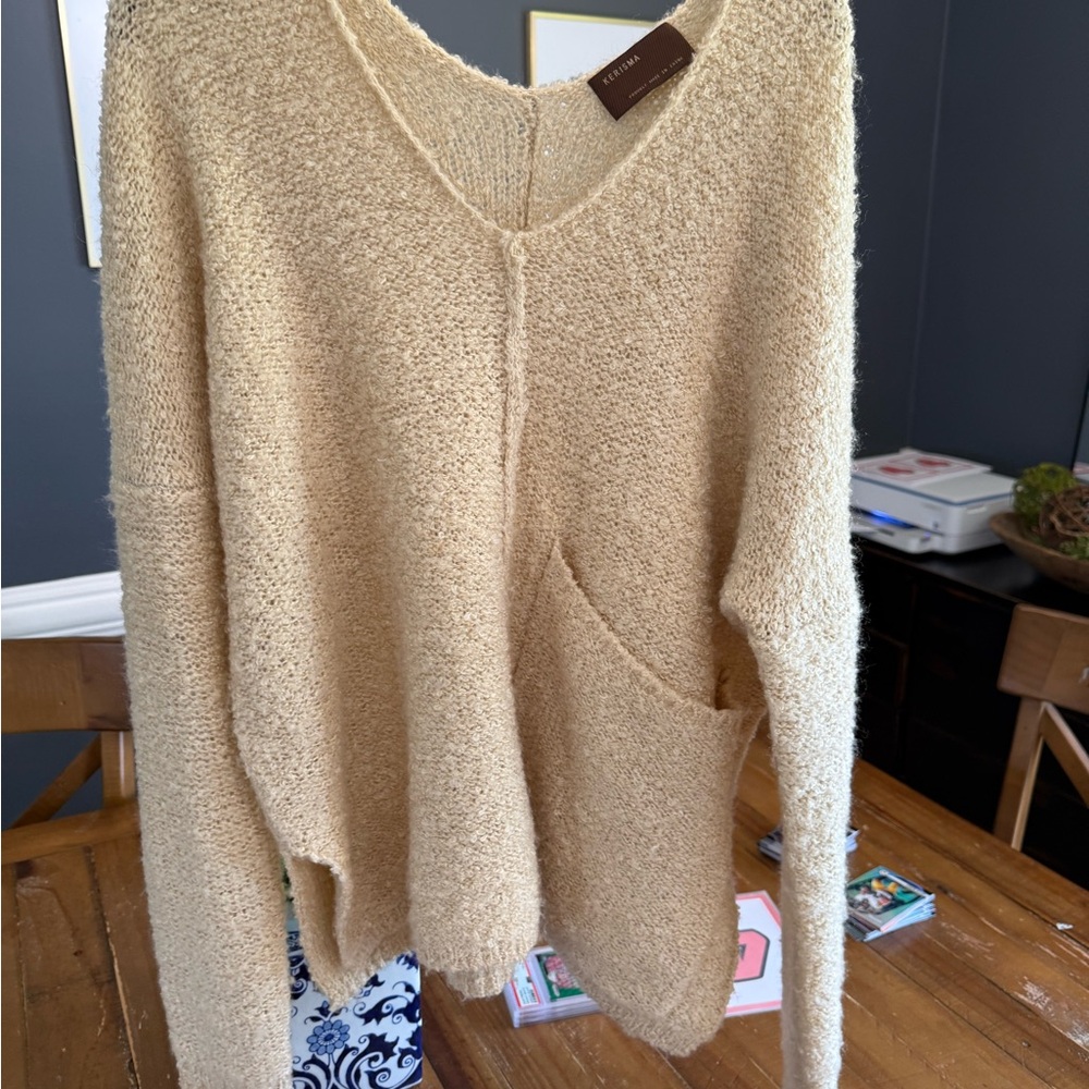 Kerisma V-Neck Sweater in Tan